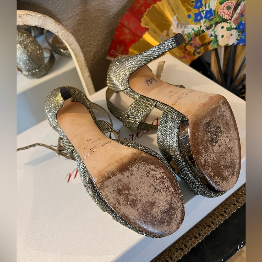 Jimmy Choo GOLD heels 38 - Picture 2 of 6